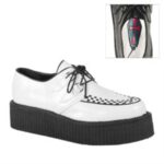 V-Creeper-502 White Vegan Leather Demonia - Image 6