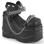 Wave-20 Black Vegan Leather Demonia - Image 2